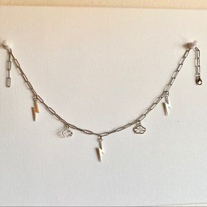Paper clip chain Rain on Me cloud lightning choker